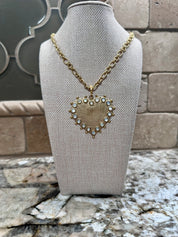 Pearl Heart Charm Necklace
