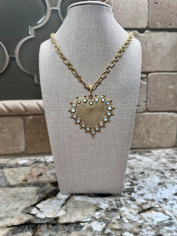 Pearl Heart Charm Necklace