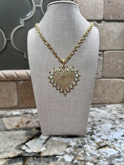 Pearl Heart Charm Necklace