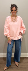 Blush French Terry Oversized Pullover