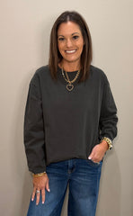 Oversized Black Long Sleeve Top