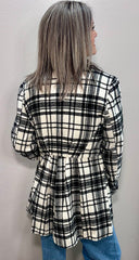 Plaid Pleated Blazer Jacket