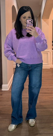 Acid Washed Fleece Oversized Sweatshirt - 10 COLORS