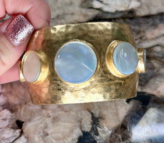 Gold Cuff w/ Pearl Accents