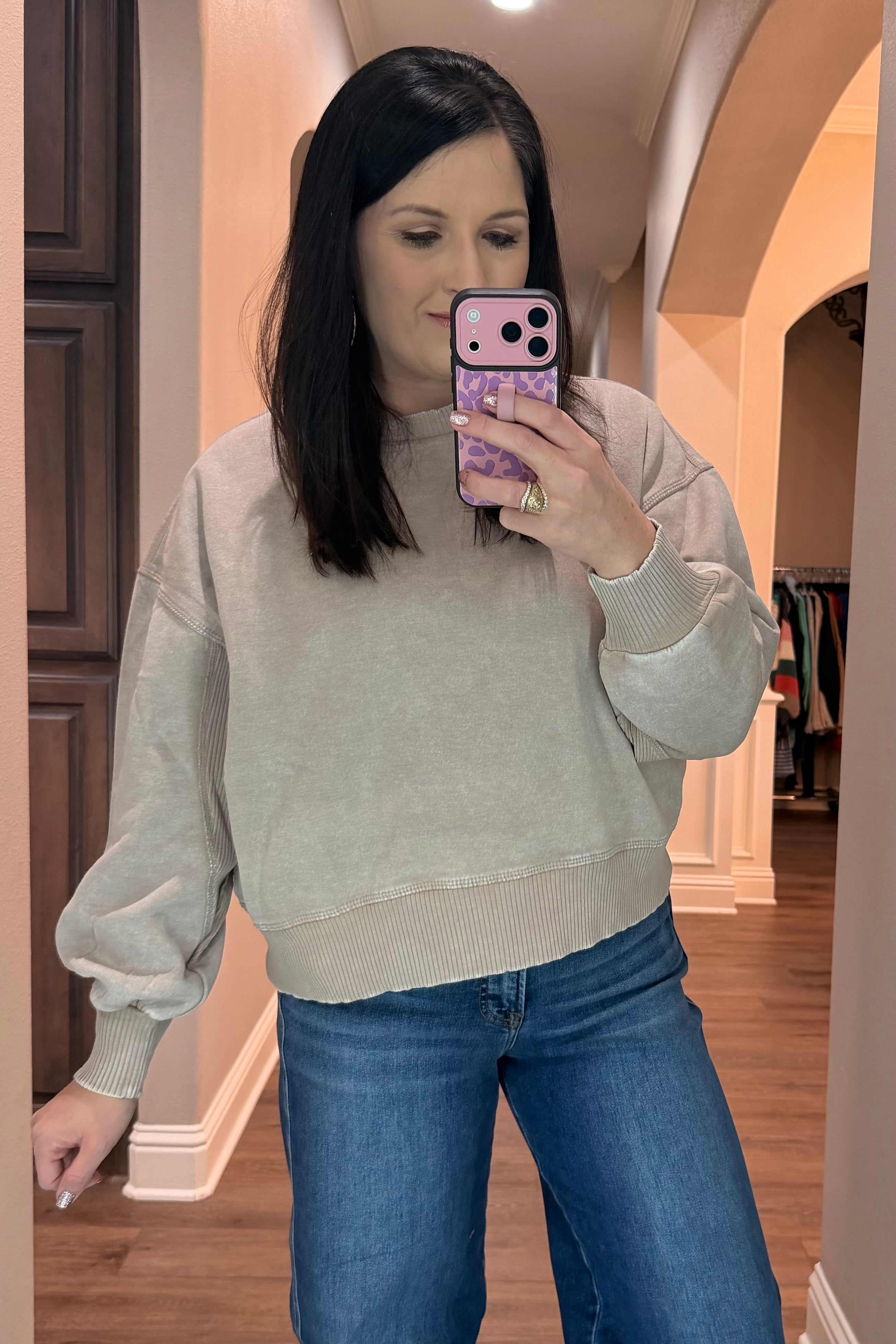 Acid Washed Fleece Oversized Sweatshirt - 10 COLORS