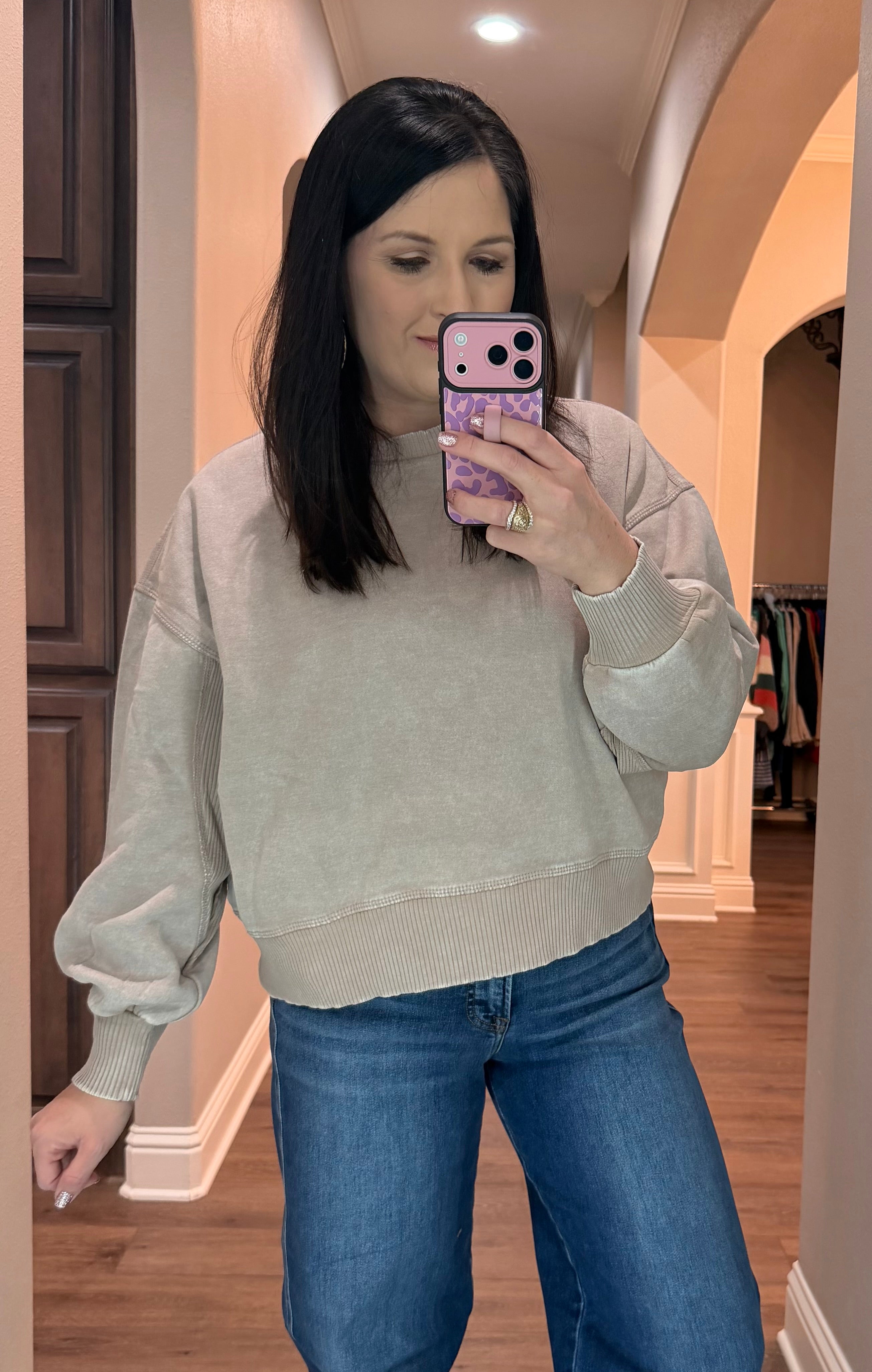 Acid Washed Fleece Oversized Sweatshirt - 10 COLORS
