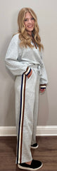 Heather Grey Color Block Trimmed Lounge Set