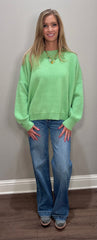 Solid Drop Shoulder Sweater - 2 COLORS