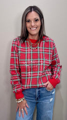 Clear Sequin All-Over Christmas Plaid Sweatshirt