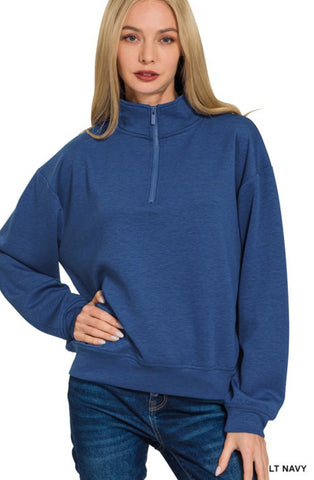 Light Navy 1/4 Zip Scuba