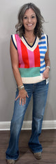 THML Striped Colorblock Sweater Vest