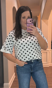 Oversized Polka Dot Sweater Top - 2 COLORS