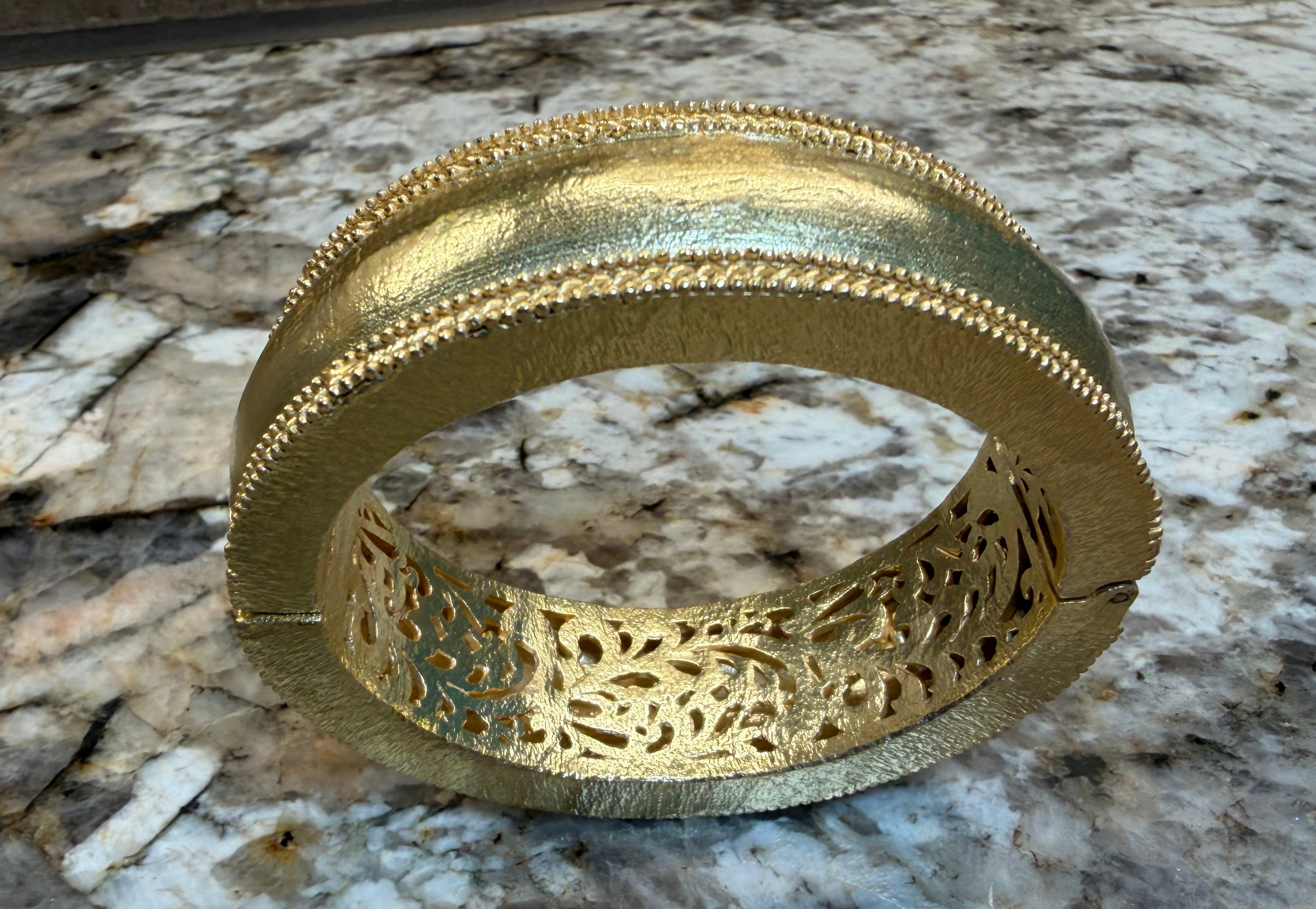 Thick Gold Cuffed Bracelet