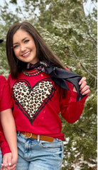 Mendy’s Leopard Heart Long Sleeve Tee