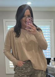 Oatmeal Lightweight Sweater Top
