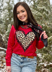 Mendy’s Leopard Heart Long Sleeve Tee