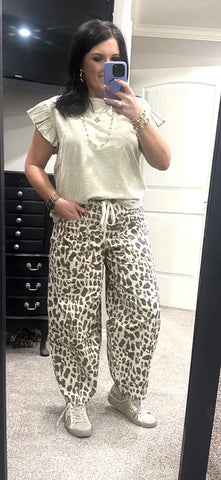 Leopard Drawstring Pants