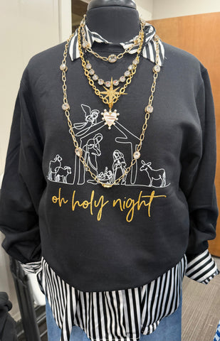 Black Oh Holy Night Sweatshirt