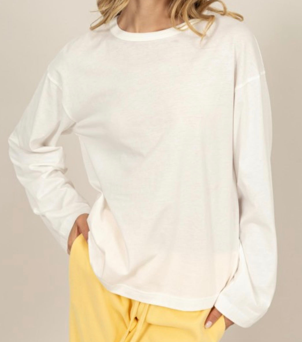Long Sleeve Cotton Basic Tee - 3 COLORS!
