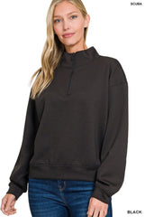 Black Scuba 1/4 Pullover