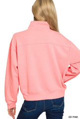 Bright Coral Pink 1/4 Zip Scuba