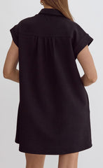 Black Quilt Printed Dress