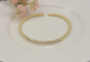 Rhinestone Center Thin Cuff Bracelet - 2 COLORS
