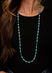 36" Turquoise & Navajo Pearl Beaded Necklace