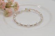 Rhinestone & Pearl (every other one) Cuff Bracelet - 2 COLORS