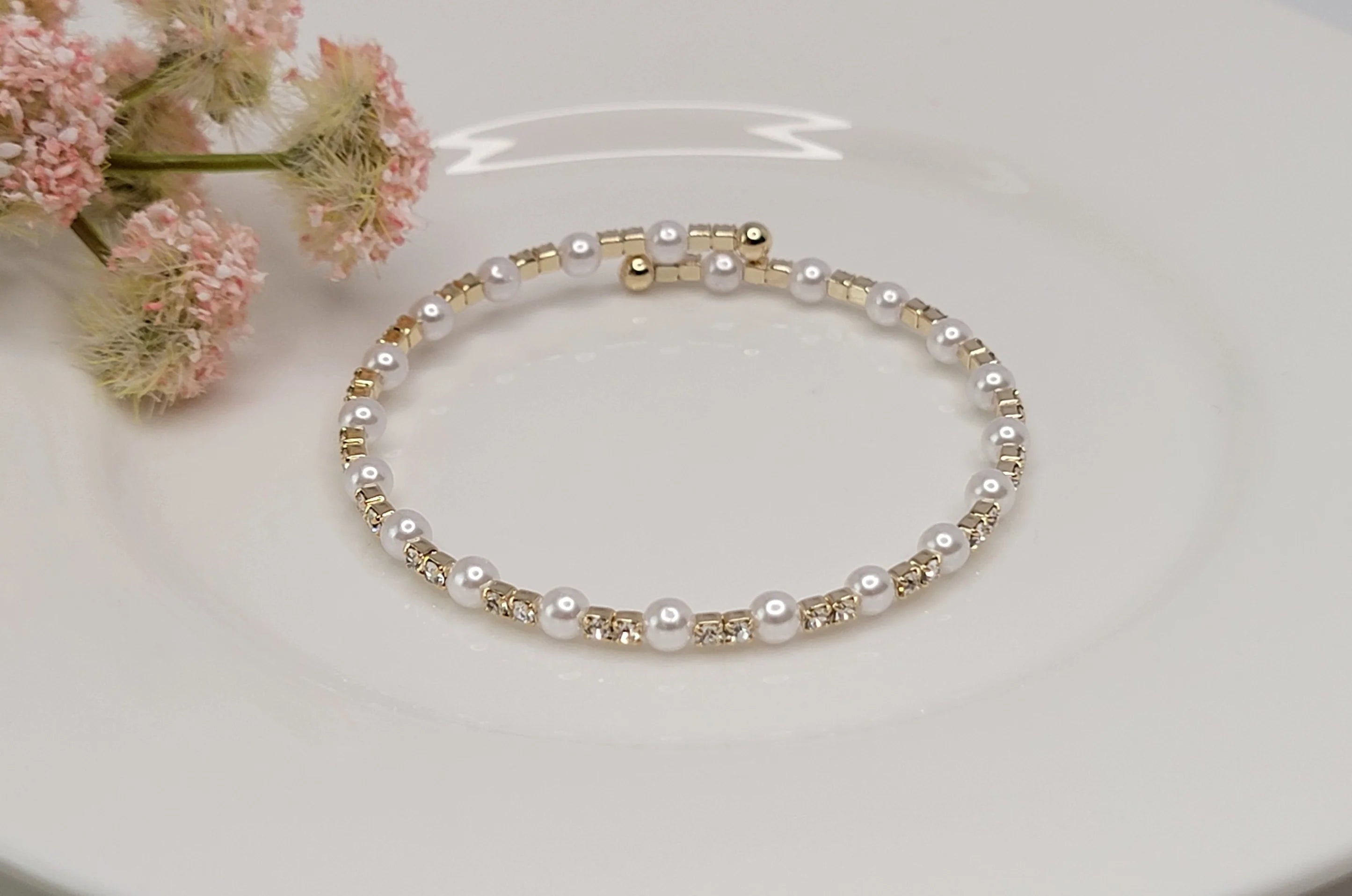 The BEST Little Rhinestone & Pearl Accent Bracelets - 2 COLORS