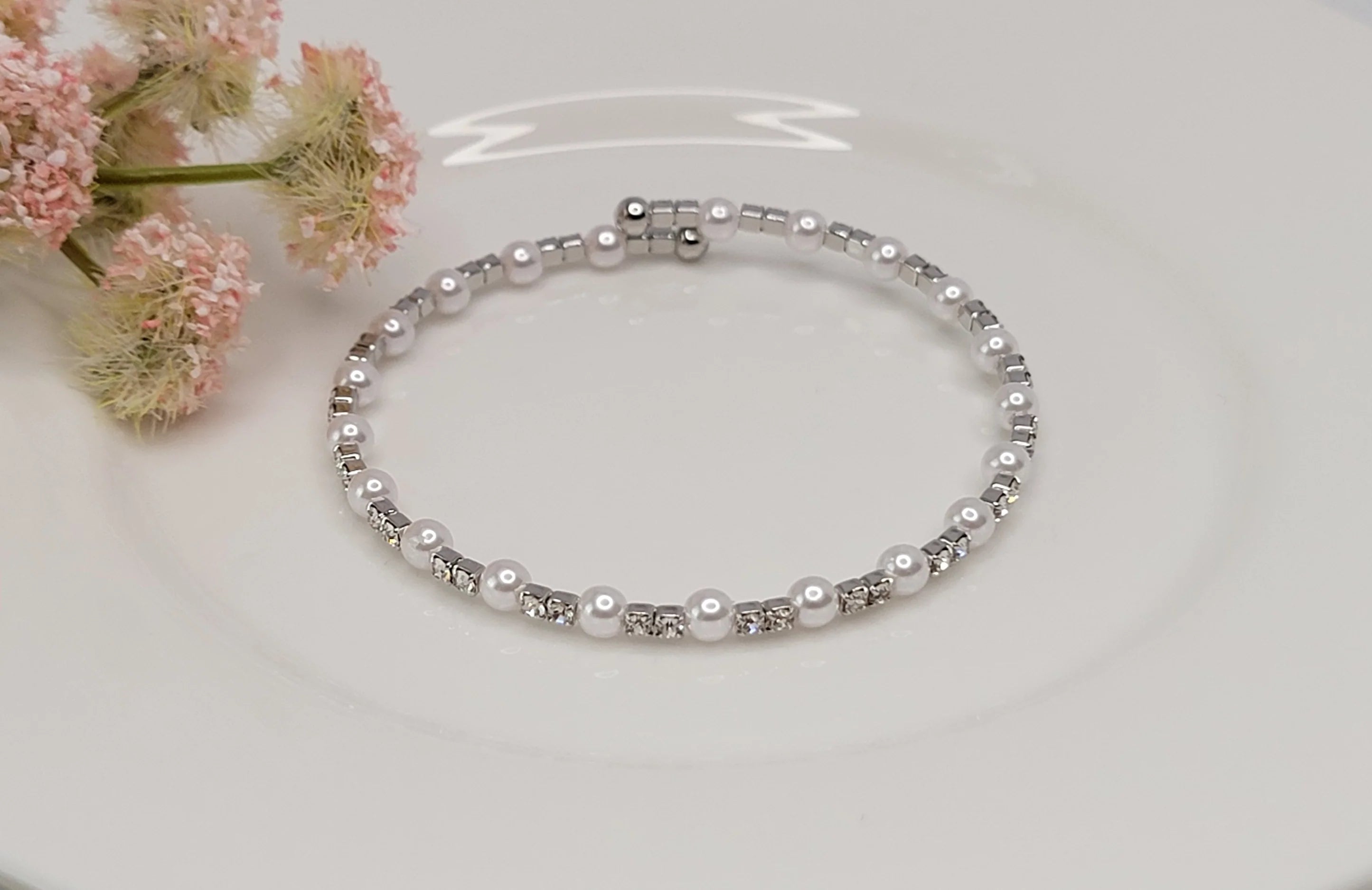 The BEST Little Rhinestone & Pearl Accent Bracelets - 2 COLORS