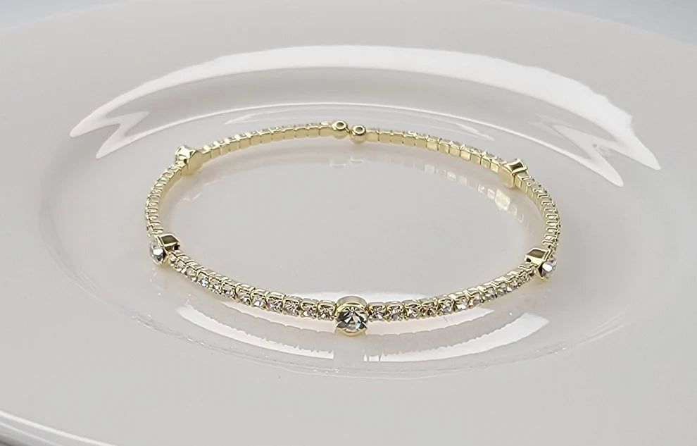 The BEST Little Rhinestone Accent Bracelets - w/ Multi Size Stones - 2 COLORS