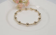 The BEST Little Rhinestone Accent Bracelets w/ Solid Round Bead Accents - 4 COLOR WAYS