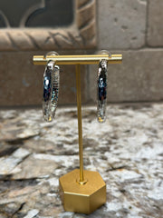 Silver Textured Hoop Earrings