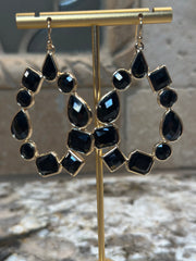 Black Crystal Teardrop Earrings