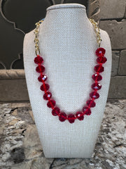 Color Crystal Chain Necklaces - 3 COLORS