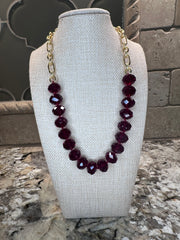 Color Crystal Chain Necklaces - 3 COLORS