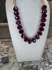 Color Crystal Chain Necklaces - 3 COLORS
