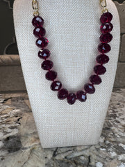 Color Crystal Chain Necklaces - 3 COLORS