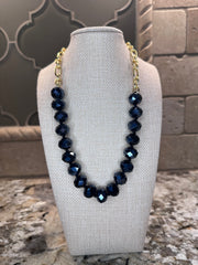 Color Crystal Chain Necklaces - 3 COLORS