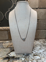 Small Crystal Heart SILVER Chain Necklace