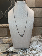 Small Crystal Heart SILVER Chain Necklace