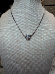 Small Crystal Heart SILVER Chain Necklace