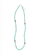 36" Turquoise & Navajo Pearl Beaded Necklace