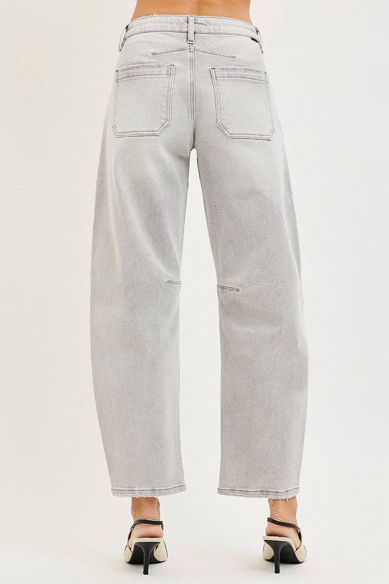 Risen Light Grey Slouchy Utility Barrel Pant