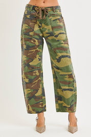 Risen Slouchy CAMO Crop Barrel Pants