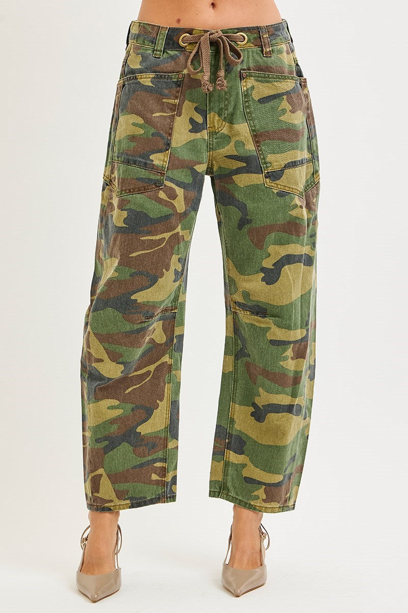 Risen Slouchy CAMO Crop Barrel Pants