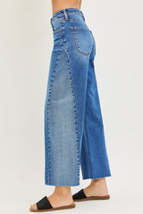 Risen Slouchy Cropped Barrel Jean w/ Contrast Wash