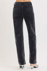Risen Black Corduroy Mid Rise Pants