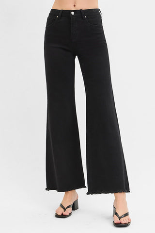 Risen Black High Rise Wide Leg Jeans